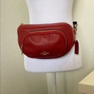 Coach Red Leather Belt Bag